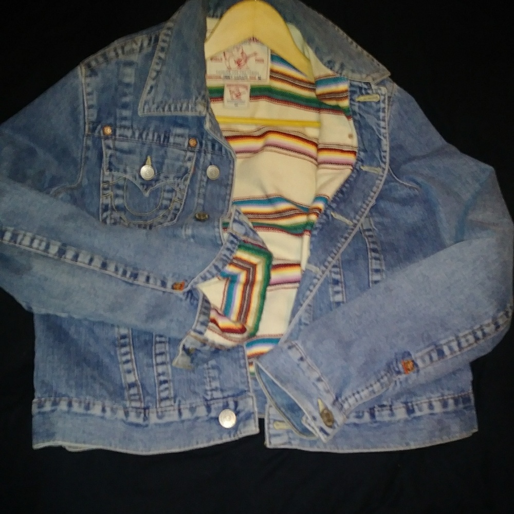 True Religion heavy jean jacket size medium